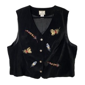 Vintage 90s Susan Bristol Feather Vest